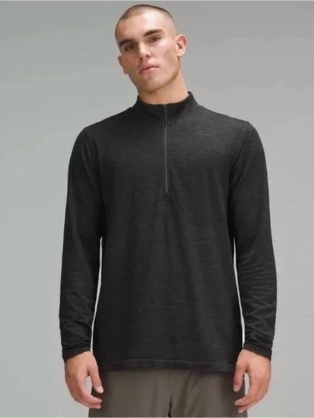 lululemon athletica Men's Dark Gray Half-Zip Performance Jacket